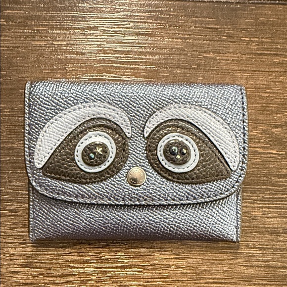 Coach Handbags - Coach Metallic Blue Bear Card Case